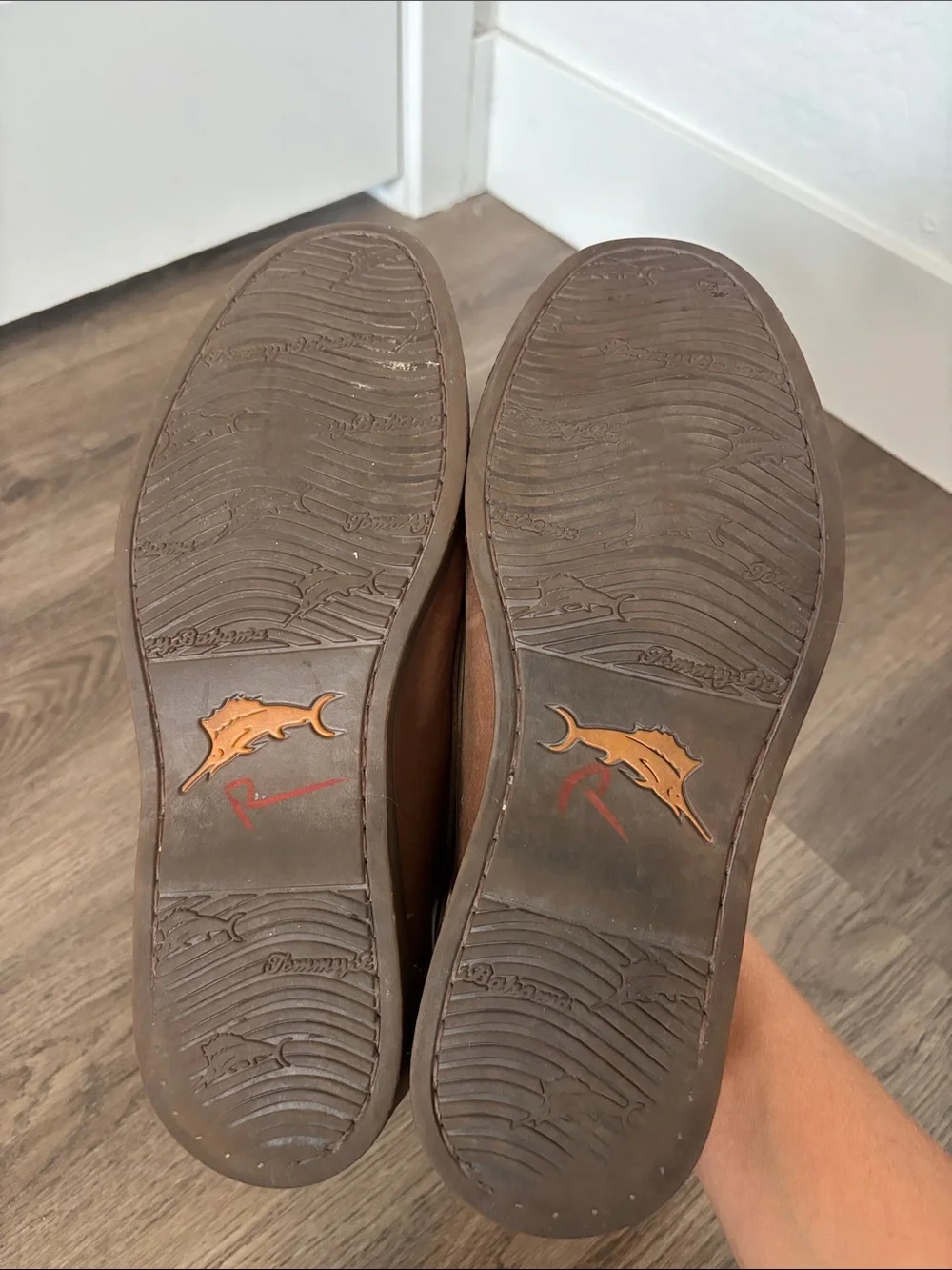 Tommy Bahama Brooks Bay Woven Brown Leather Slip On Loafer Shoes